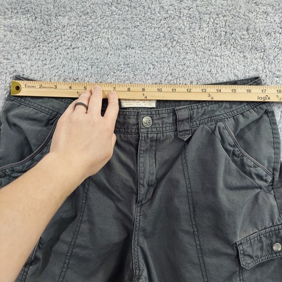 Eddie Bauer Cargo Shorts Women's Size 12 Gray Pockets Outdoor Ripstop Drawstring - Picture 7 of 15